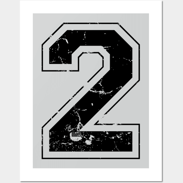 Number 2 Two Black Jersey Sports Athletic Player Wall Art by porcodiseno